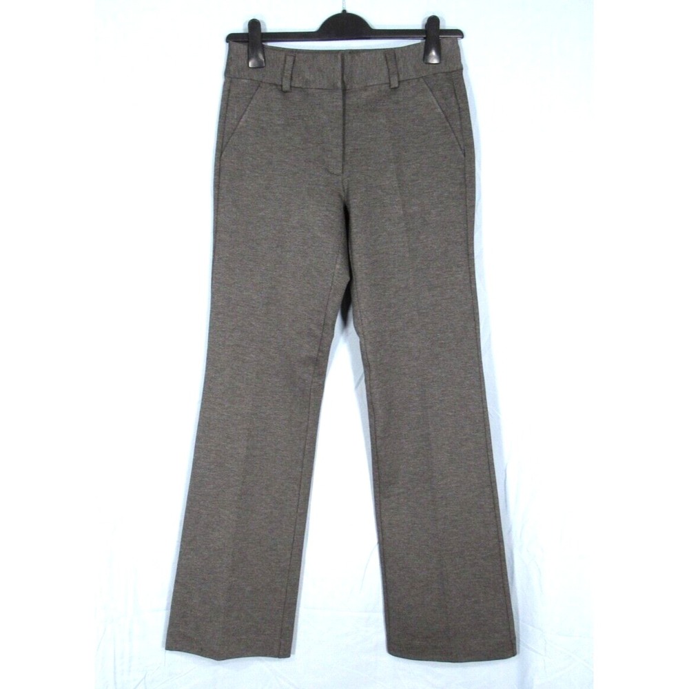 LANDS' END Gray Ponte Knit MID-RISE Bootcut SLIM STRETCH Trousers Dress Pants 6